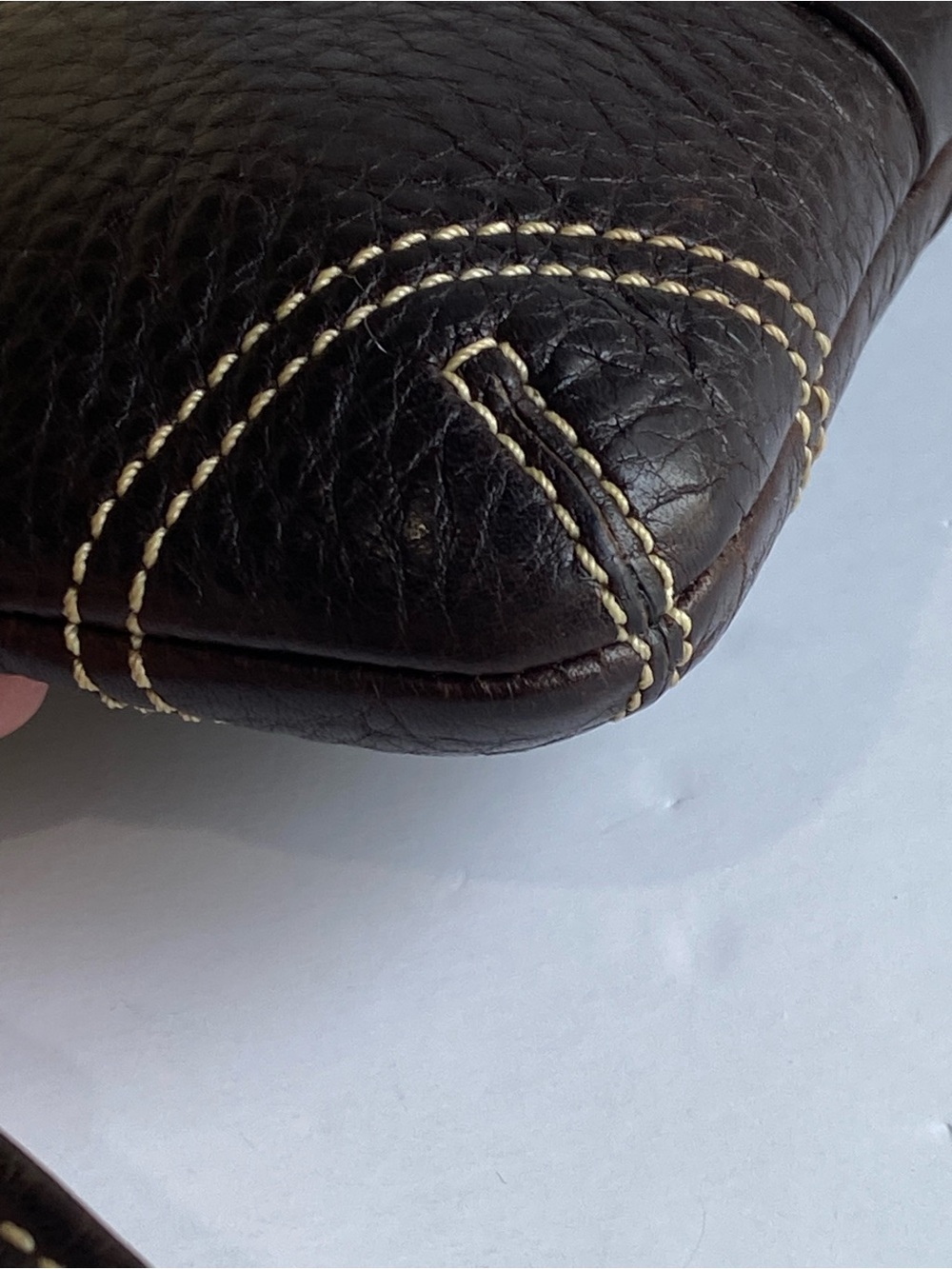 Coach Laced Corset Woven Chelsea Dark Brown Leather Wristlet Y2K - Picture 7 of 14